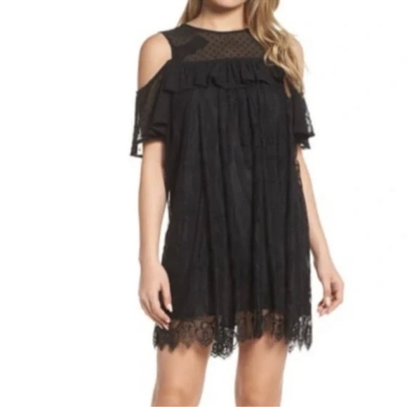 Foxiedox Babette Lace Babydoll Mini Dress Black Size S New with Tag - Picture 1 of 16